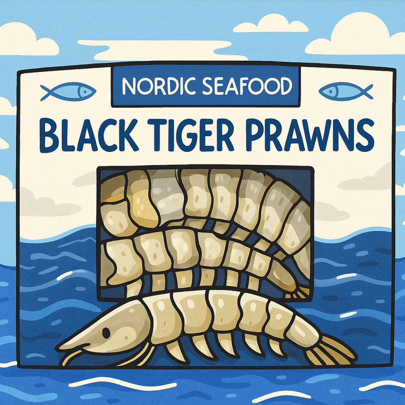 Black Tiger Garnelen mit Kopf und Schale 750g (8/12)
